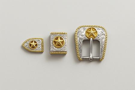 Buckle Set 10mm 3 Piece Nickel/Gilt - Gallery Image 1