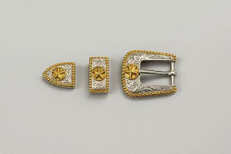 Buckle Set 10mm 3 Piece Nickel/Gilt - Gallery Image 2