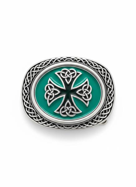 Celtic Trophy Buckle Pewter/Teal