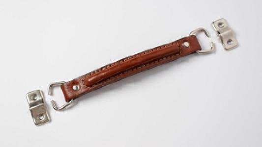 Kit Bag Handle with Attaching Plates Raised Stitching - Gallery Image 2